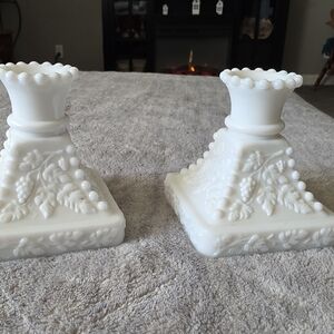 Westmoreland Milk Glass - Elegant White Candle Holders